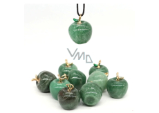 Avanturine green apple knowledge pendant, natural stone 2,7 x 15 mm, lucky stone