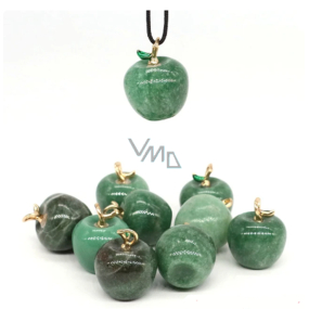 Avanturine green apple knowledge pendant, natural stone 2,7 x 15 mm, lucky stone