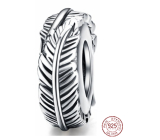 Sterling silver 925 Feather bead for bracelet nature