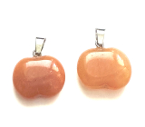 Orange Agate Apple of Knowledge pendant natural stone 1.5 cm, provides courage and strength