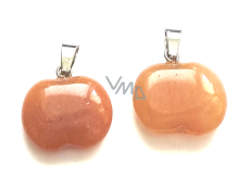Orange Agate Apple of Knowledge pendant natural stone 1.5 cm, provides courage and strength