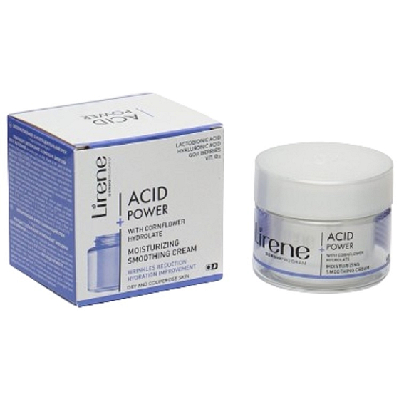 Lirene Acid Power Moisturizer with Cornflower Hydrolate, reduces wrinkles 50 ml