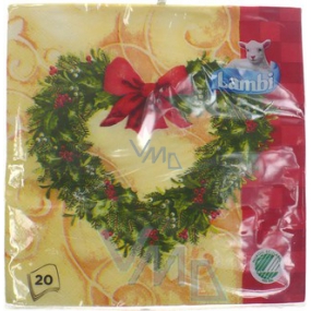 Lambi Paper napkins 3 ply 33 x 33 cm 20 pieces Christmas Wreath