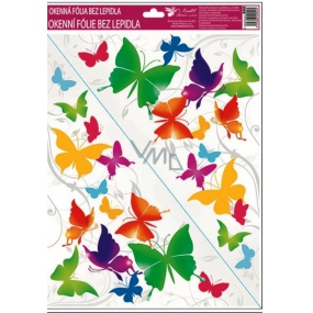 Window foil without glue corner brightly colored butterflies No.2. 42 x 30 cm