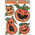Glue-free window foil laughing pumpkins 4 pumpkins 1 small yellow 42 x 30 cm