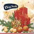Big Soft Paper napkins 2 ply 33 x 33 cm 20 pieces Christmas Candle and heart white