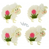 Plush sheep on a clip 5 cm in a bag, 4 pieces