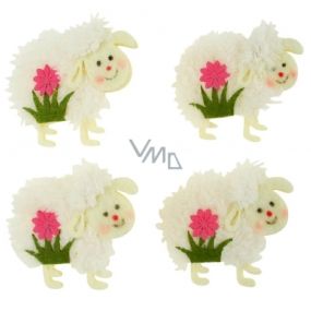 Plush sheep on a clip 5 cm in a bag, 4 pieces