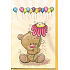 Nekupto Birthday card Teddy bear