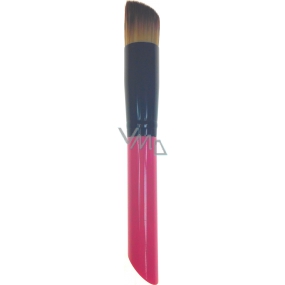 Cosmetic brush for make-up round oblique hair pink-black handle 15 cm 30450
