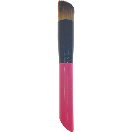 Cosmetic brush for make-up round oblique hair pink-black handle 15 cm 30450