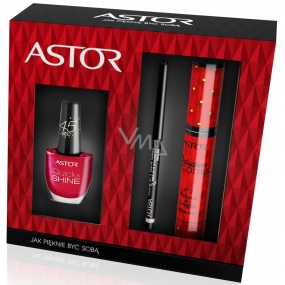 Astor Seduction Codes N3 Volume & Length mascara black 10.5 ml + eye line 1.2 g + nail polish 8 ml, cosmetic set