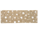 Jute ribbon with white flakes width 6 cm, 2 m