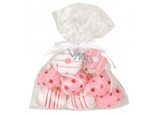 Plastic eggs for hanging 4 cm, 12 pcs in a bag with 2 flowers