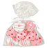 Pink plastic eggs for hanging 4 cm, 12 pieces in a bag with 2 flowers