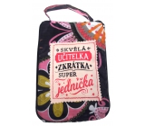 Albi Foldable bag with zipper for the handbag with the inscription Teacher size: 42 cm × 41 cm × 11 cm