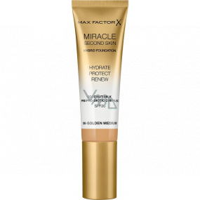 Max Factor Miracle Second Skin Hybrid Foundation Makeup 06 Golden Medium 30 ml