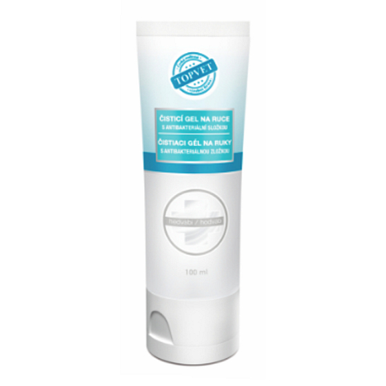Topvet Antibacterial hand cleansing gel with antimicrobial component 100 ml tube - silk