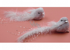 Plush bird on a clip gray 14 cm 2 pieces