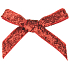 Red velvet glitter bow 8 cm 12 pieces