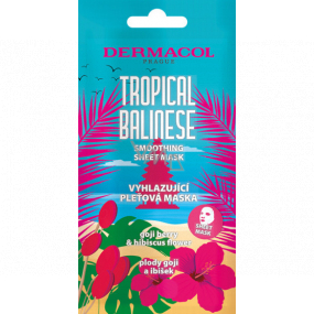 Dermacol Tropical Balinese smoothing textile mask with hibiscus flower extract and goji fruit 15 ml