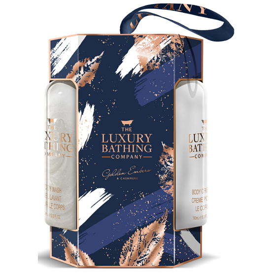 Grace Cole Golden Embers & Cashmere cleansing gel 100 ml + body cream 100 ml + cleansing sponge, cosmetic set for women