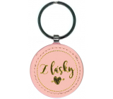 Nekupto Round leatherette keychain From love 4.5 cm