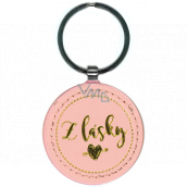 Nekupto Round leatherette keychain From love 4.5 cm