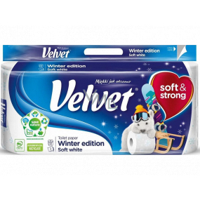 Velvet Winter Edition fine white toilet paper with winter print 150 pieces 3 ply 8 pieces