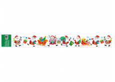 Window film without glue with glitter stripe with children's motifs Santa Claus 59 x 7 cm