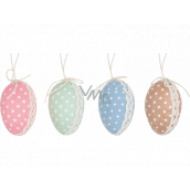 Egg for hanging with lace and polka dots 6 cm 1 piece