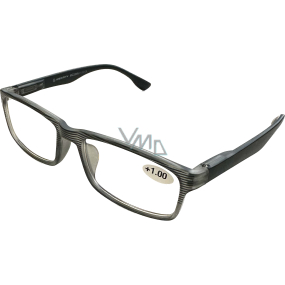 Berkeley Reading dioptric glasses +1.0 plastic black, black stripes 1 piece MC2248