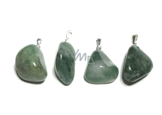 Chalcedony green Trommel pendant natural stone M, approx. 2,5 cm, stone of love, joy