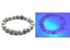 Hackmanit bracelet elastic natural stone, bead 10 mm / 16 - 17 cm, stone inner transformation