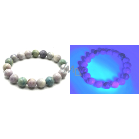 Hackmanit bracelet elastic natural stone, bead 10 mm / 16 - 17 cm, stone inner transformation