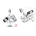 Charm Sterling Silver 925 Passport, Airplane, Camera 3in1, Travel Bracelet Pendant