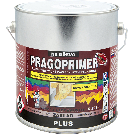 Pragoprimer Plus S 2070 basic wood paint, 0100 white, 2.5 l