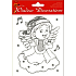 Window foil without glue angel with harp with silver glitter 18 x 15 cm