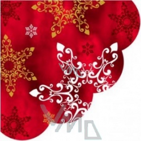 Paw Paper napkins 32 x 32 cm 12 pieces Christmas red fan with snowflakes