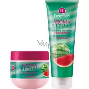 Dermacol Aroma Ritual Watermelon Refreshing body cream 300 ml + 250 ml shower gel, cosmetic set