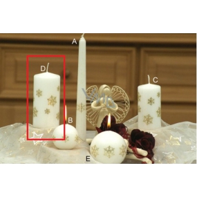 Lima Snowflake candle white cylinder 60 x 120 mm 1 piece