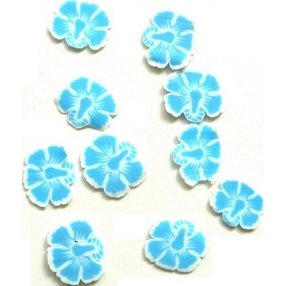 Professional Nail decorations flowers blue-white 132 1 pack
