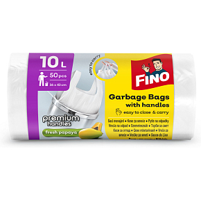 Fino Color trash bags with handles, white, 6 µ, 10 liters, 36 x 44 cm, 50 pieces