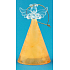 Glass angel with colored skirt yellow 10 cm