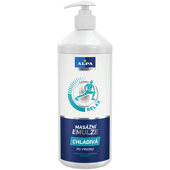 Alpa Sport Star Cooling Massage Emulsion with Menthol and Herbal Extracts 1 l
