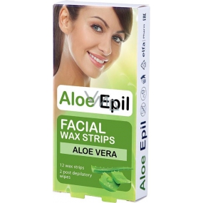 Aloe Epil Facial depilatory wax strips for face 12 + 2 pieces