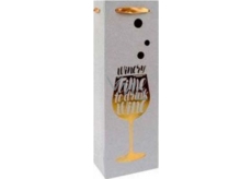 Ditipo Gift paper bag for Glitter bottle, silver, gold cup 12 x 35 x 9 cm