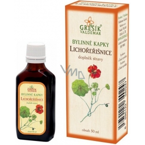 Grešík Lichořeřišnice herbal drops, affects the normal activity of the urinary tract, has a positive effect on the scalp, dietary supplement 50 ml