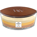 WoodWick Trilogy Golden Treats - Golden delicacies scented candle with wooden wide wick and ship lid 453 g