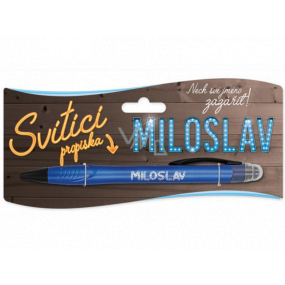Nekupto Glowing pen with the name Miloslav, touch tool controller 15 cm